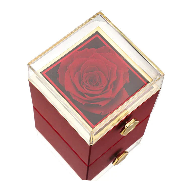 💖 Colar Dois Corações com Rosa Eternizada + Nomes Gravados!