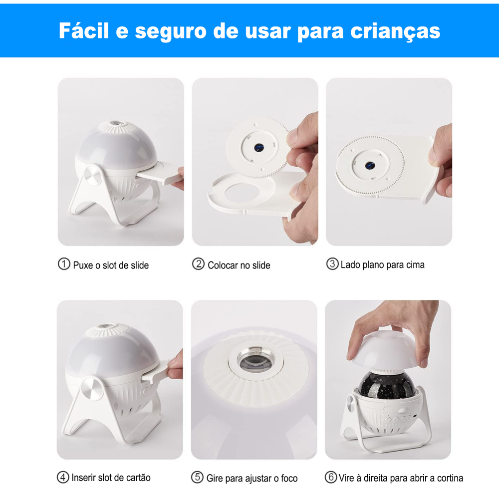 Projetor Galáxia Prime com 7 estilos Diferentes